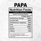 Papa Nutrition Facts Father's Day Editable Vector T-shirt Design in Ai Svg Files