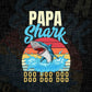 Papa Shark Father's Day Vintage Editable Vector T-shirt Design in Ai Svg Png Files