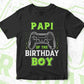 Papi Of The Birthday Boy With Video Gamer Editable Vector T-shirt Design in Ai Svg Files