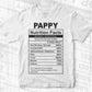 Pappy Nutrition Facts Father's Day Editable Vector T-shirt Design in Ai Svg Files