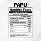 Papu Nutrition Facts Father's Day Editable Vector T-shirt Design in Ai Svg Files