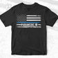 Paramedic Flag Thin Blue Line White Distressed USA Flag Editable T shirt Design In Ai Svg Files