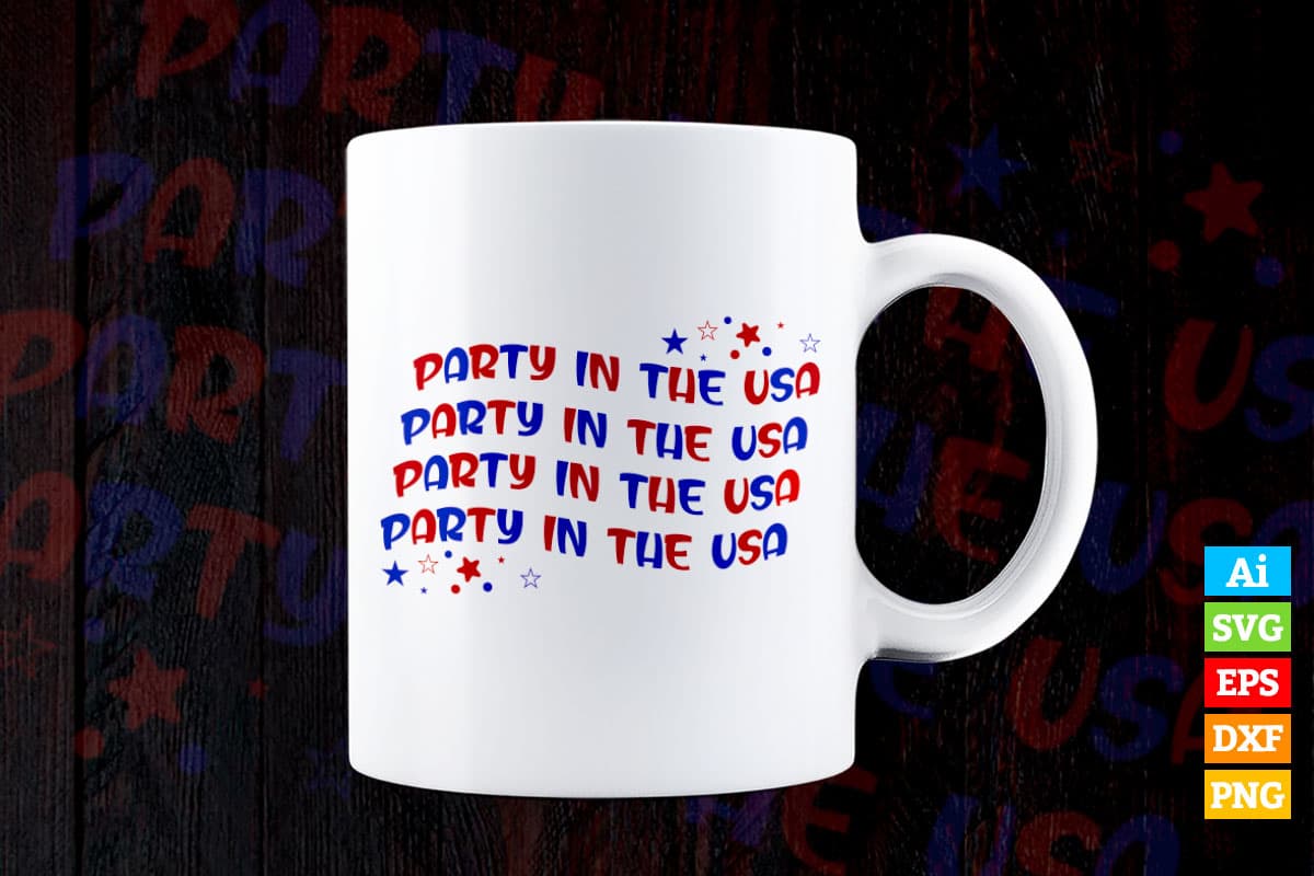 Party in the USA Flag 4th of July Vector T shirt Design in Ai Png Svg Files