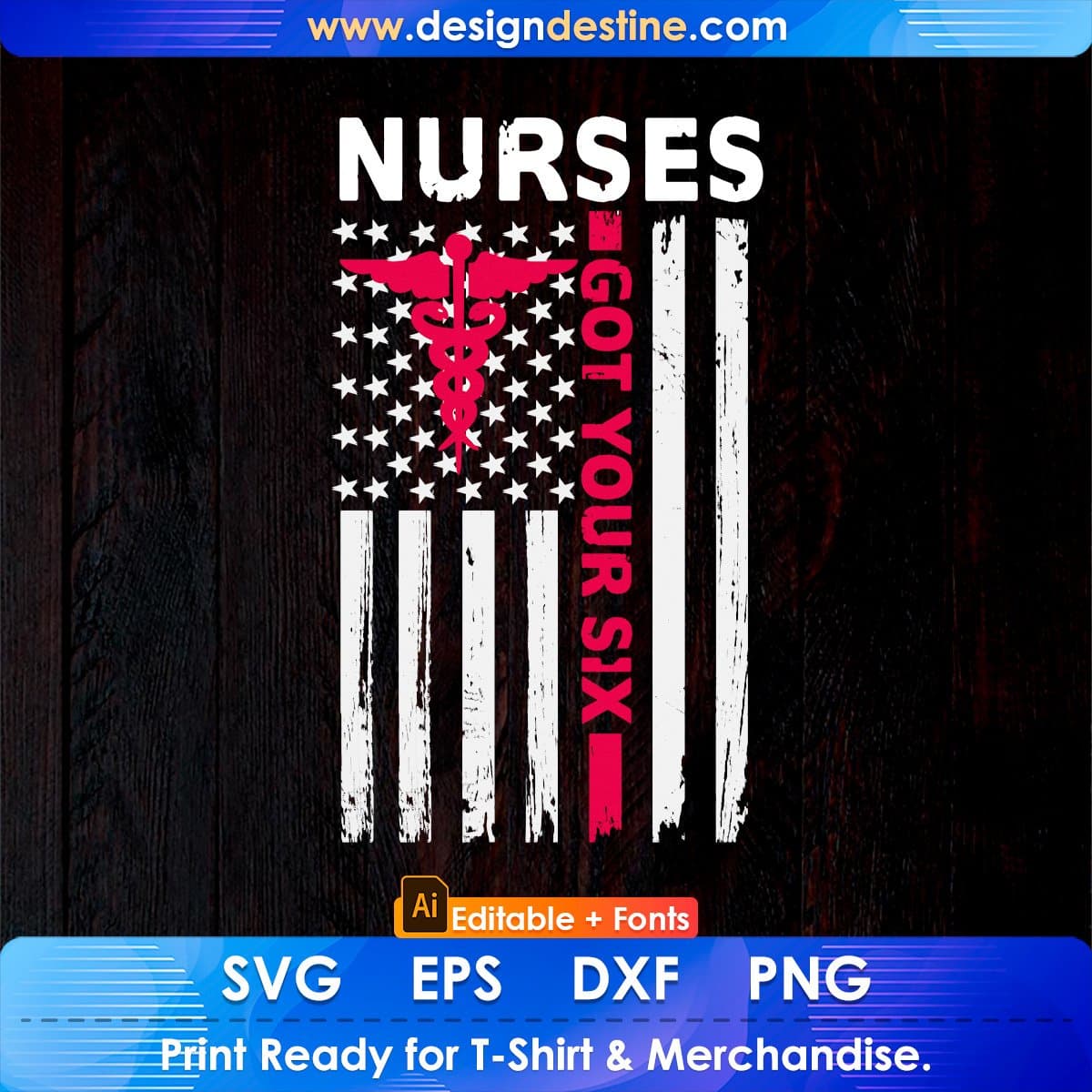 Patriotic Registered Nurse Funny Lpn Cna Rn Nurse Editable T shirt Design In Ai Svg Files