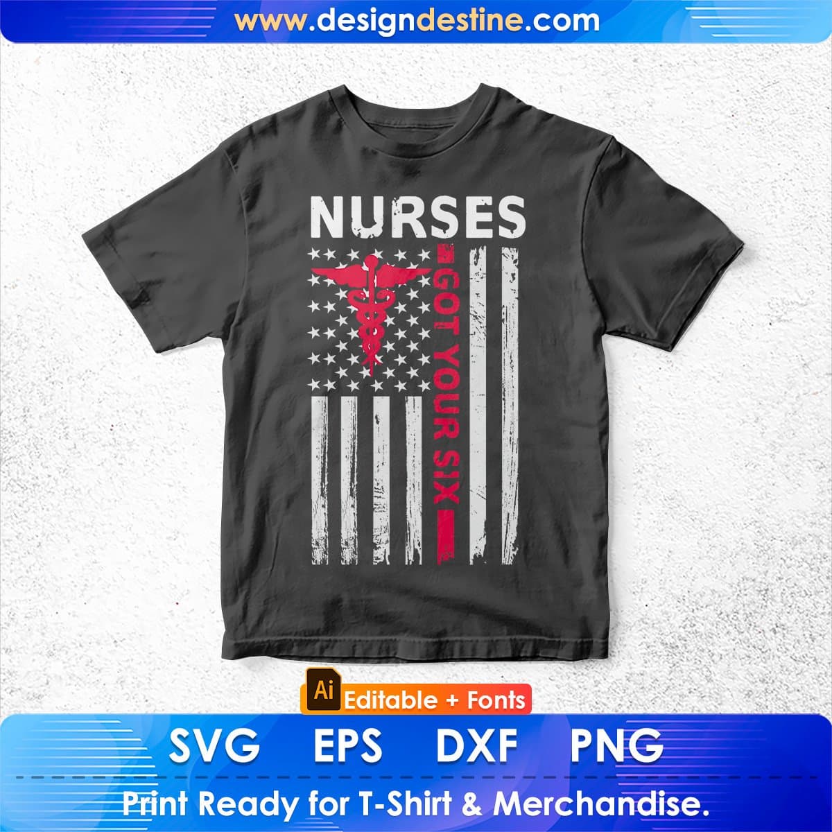 Patriotic Registered Nurse Funny Lpn Cna Rn Nurse Editable T shirt Design In Ai Svg Files