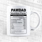 Pawdad Nutrition Facts Father's Day Editable Vector T-shirt Design in Ai Svg Files