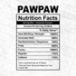 Pawpaw Nutrition Facts Father's Day Editable Vector T-shirt Design in Ai Svg Files