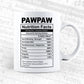 Pawpaw Nutrition Facts Father's Day Editable Vector T-shirt Design in Ai Svg Files