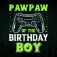 Pawpaw Of The Birthday Boy With Video Gamer Editable Vector T-shirt Design in Ai Svg Files