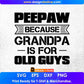 Peepaw Because Grandpa Is For Old Guys Editable T shirt Design In Ai Png Svg Cutting Printable Files