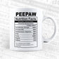 Peepaw Nutrition Facts Father's Day Editable Vector T-shirt Design in Ai Svg Files