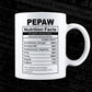 Pepaw Nutrition Facts Father's Day Editable Vector T-shirt Design in Ai Svg Files