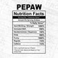 Pepaw Nutrition Facts Father's Day Editable Vector T-shirt Design in Ai Svg Files