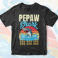 Pepaw Shark Father's Day Vintage Editable Vector T-shirt Design in Ai Svg Png Files