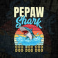 Pepaw Shark Father's Day Vintage Editable Vector T-shirt Design in Ai Svg Png Files