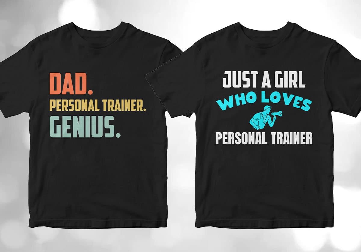 Personal Trainer 25 Editable T-shirt Designs Bundle