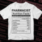 Pharmacist Nutrition Facts Editable Vector T shirt Design In Svg Png Printable Files