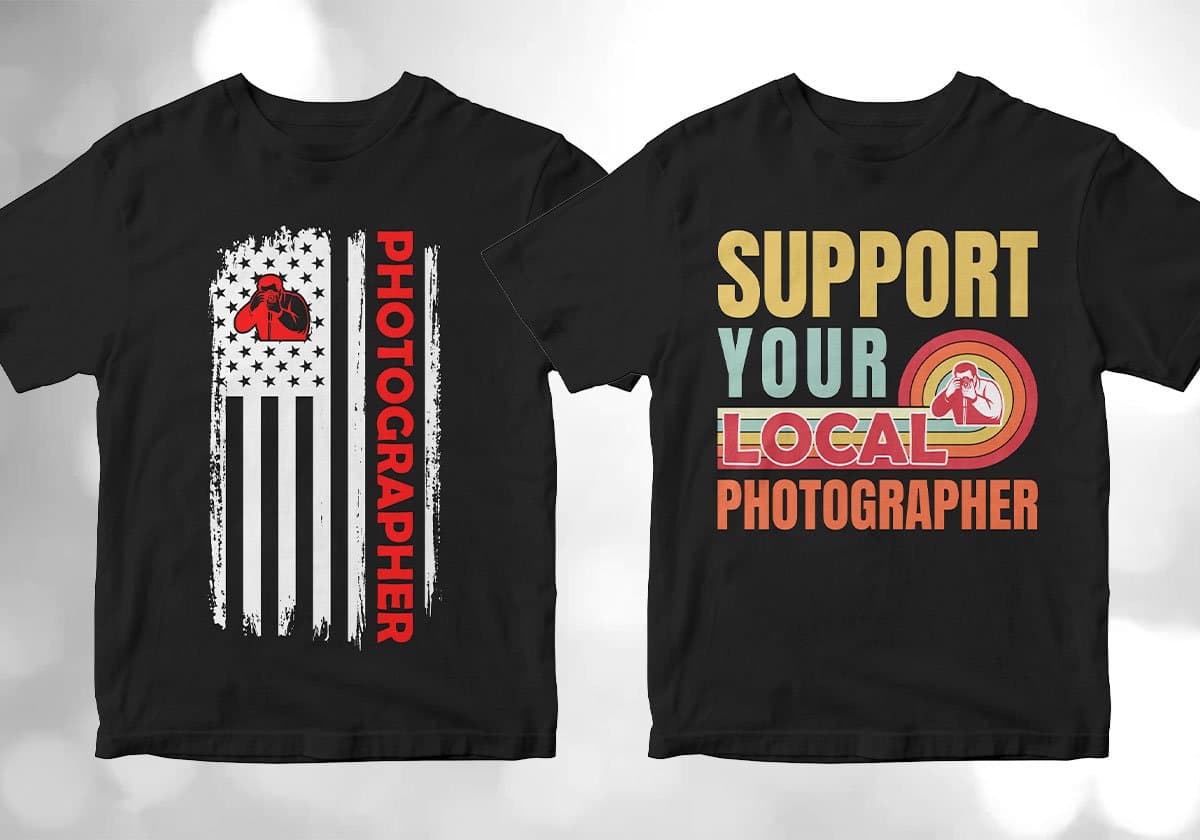 Photographer 25 Editable T-shirt Designs Bundle