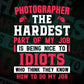 Photographer The Hardest Part Of My Job Is Being Nice To Idiots Editable Vector T shirt Design In Svg Printable Files