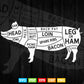 Pig and Pork Diagram Butcher Svg Cut Files.