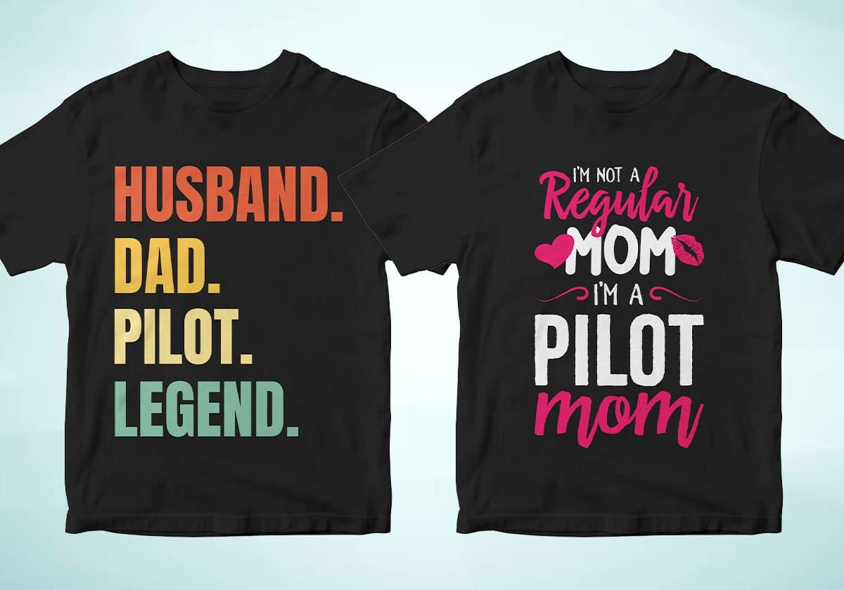 Pilot 25 Editable T-shirt Designs Bundle