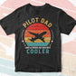 Pilot Dad Like a Regular Dad Vintage Father’s Day Gift Vector T shirt Design in Ai Png Svg Files
