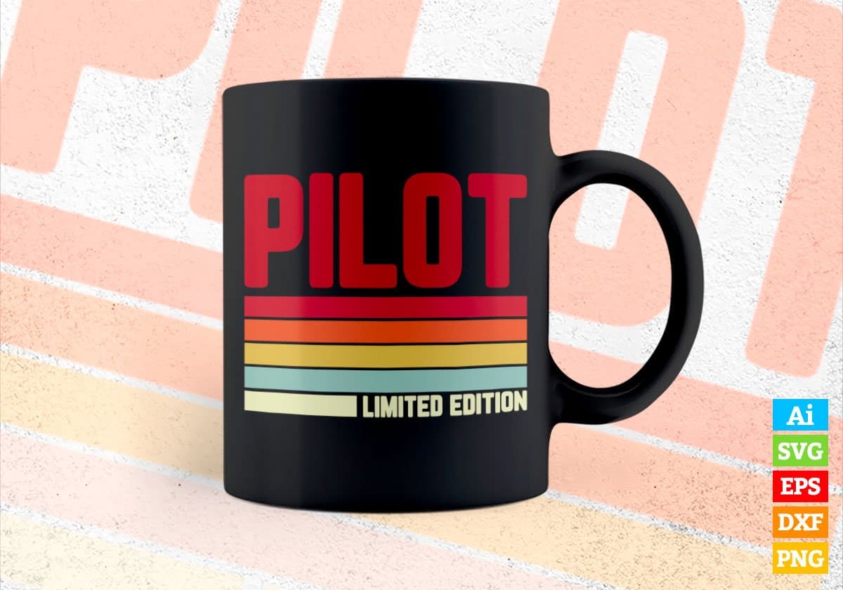 Pilot Limited Edition Editable Vector T-shirt Designs Png Svg Files