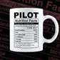 Pilot Nutrition Facts Editable Vector T shirt Design In Svg Png Printable Files
