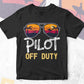 Pilot Off Duty With Sunglass Funny Summer Gift Editable Vector T-shirt Designs Png Svg Files