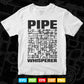 Pipe Whisperer Funny Water Pipes Plumber Plumbing Gift Svg T shirt Design.