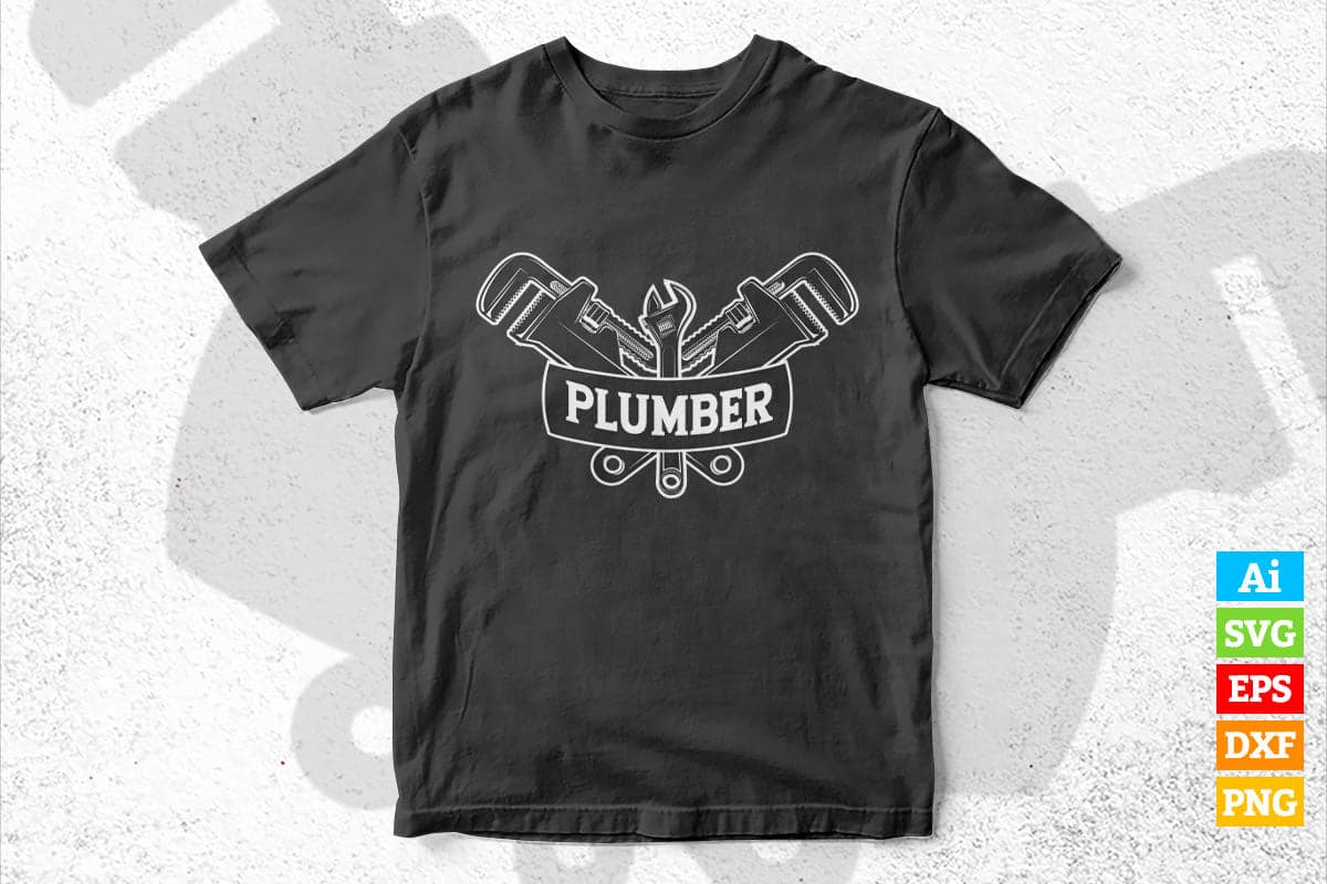 Plumber Profession Plumbing Vector T shirt Design in Ai Png Svg Files.