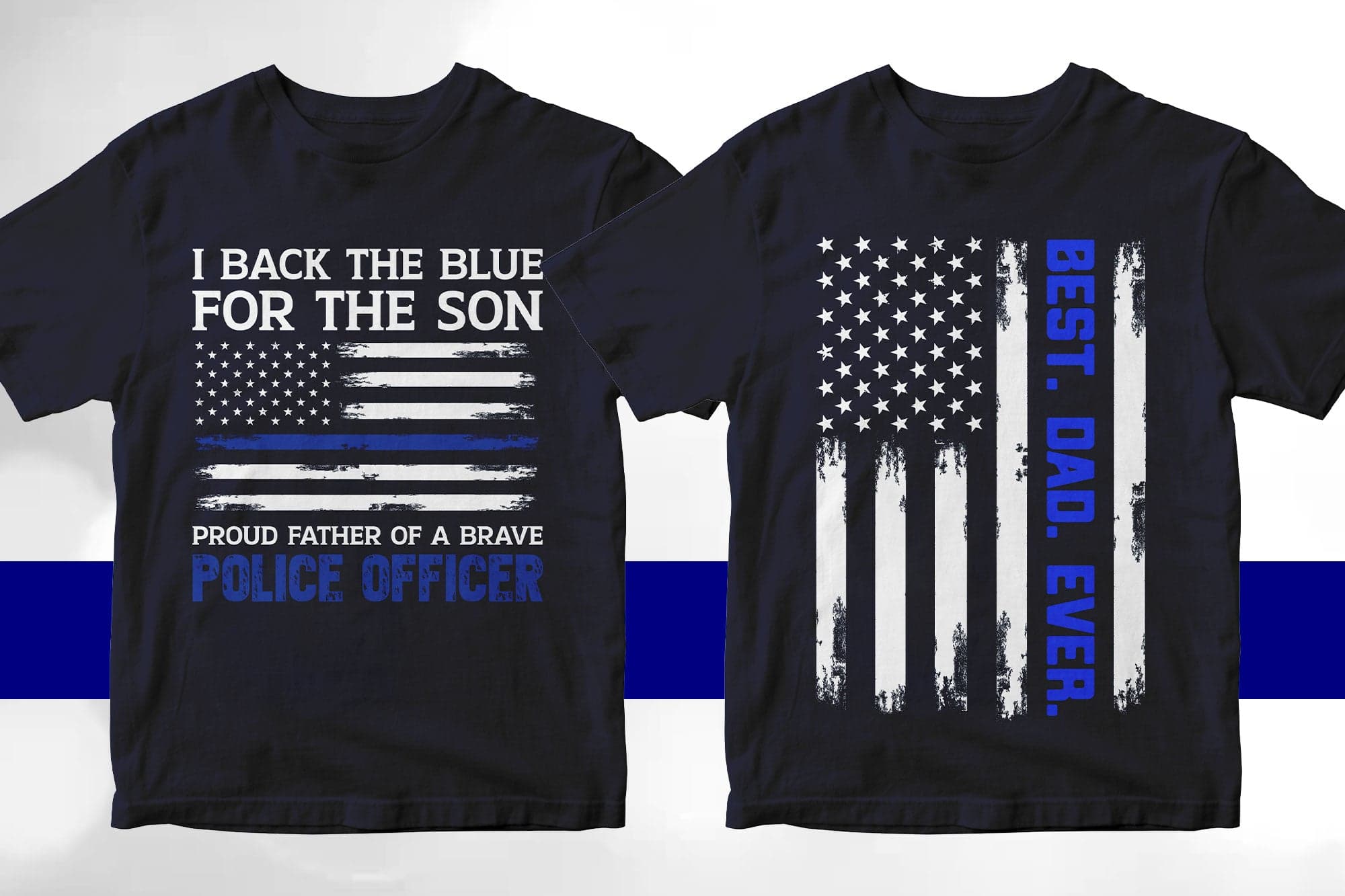 I Back The Blue Thin Blue Line Support Police Law Enforcement Men's T-Shirt – Gildan Heavy Cotton, S-4XL