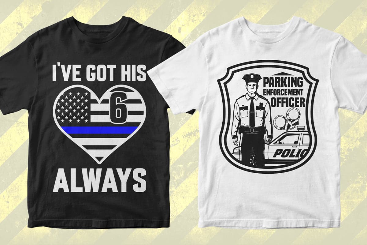 Law Enforcement & Police 50 Editable T-shirt Designs Bundle Part 2