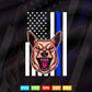 Police K-9 Unit Canine Veterans Day USA American Flag Svg Digital Files.