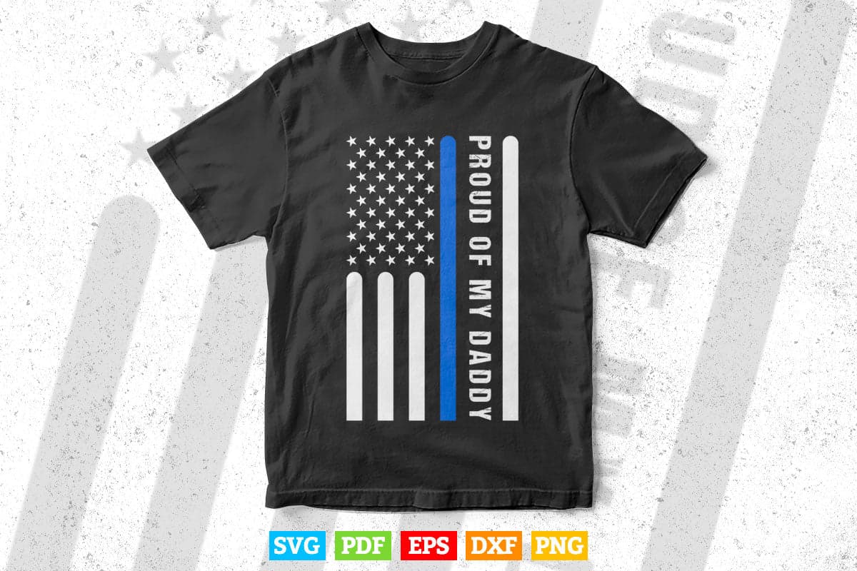 Police Officer Daddy Law Enforcement USA Flag Svg Cricut Files.