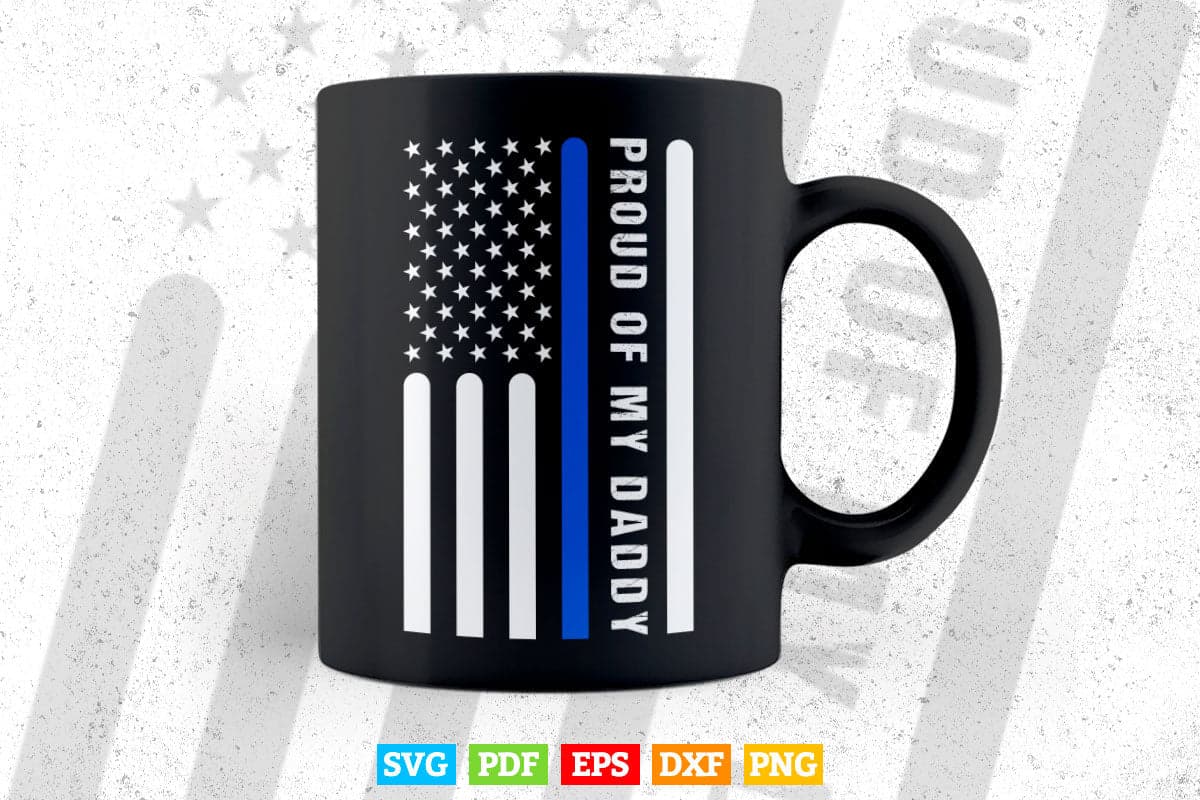 Police Officer Daddy Law Enforcement USA Flag Svg Cricut Files.