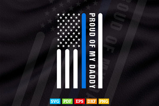 Police Officer Daddy Law Enforcement USA Flag Svg Cricut Files.