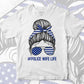 Police Wife Life Messy Bun Thin Blue Line Back The Blue Editable Vector T shirt Design in Ai Png Svg Files.