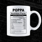 Poppa Nutrition Facts Father's Day Editable Vector T-shirt Design in Ai Svg Files