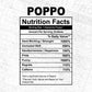 Poppo Nutrition Facts Father's Day Editable Vector T-shirt Design in Ai Svg Files