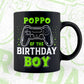 Poppo Of The Birthday Boy With Video Gamer Editable Vector T-shirt Design in Ai Svg Files