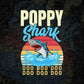 Poppy Shark Father's Day Vintage Editable Vector T-shirt Design in Ai Svg Png Files