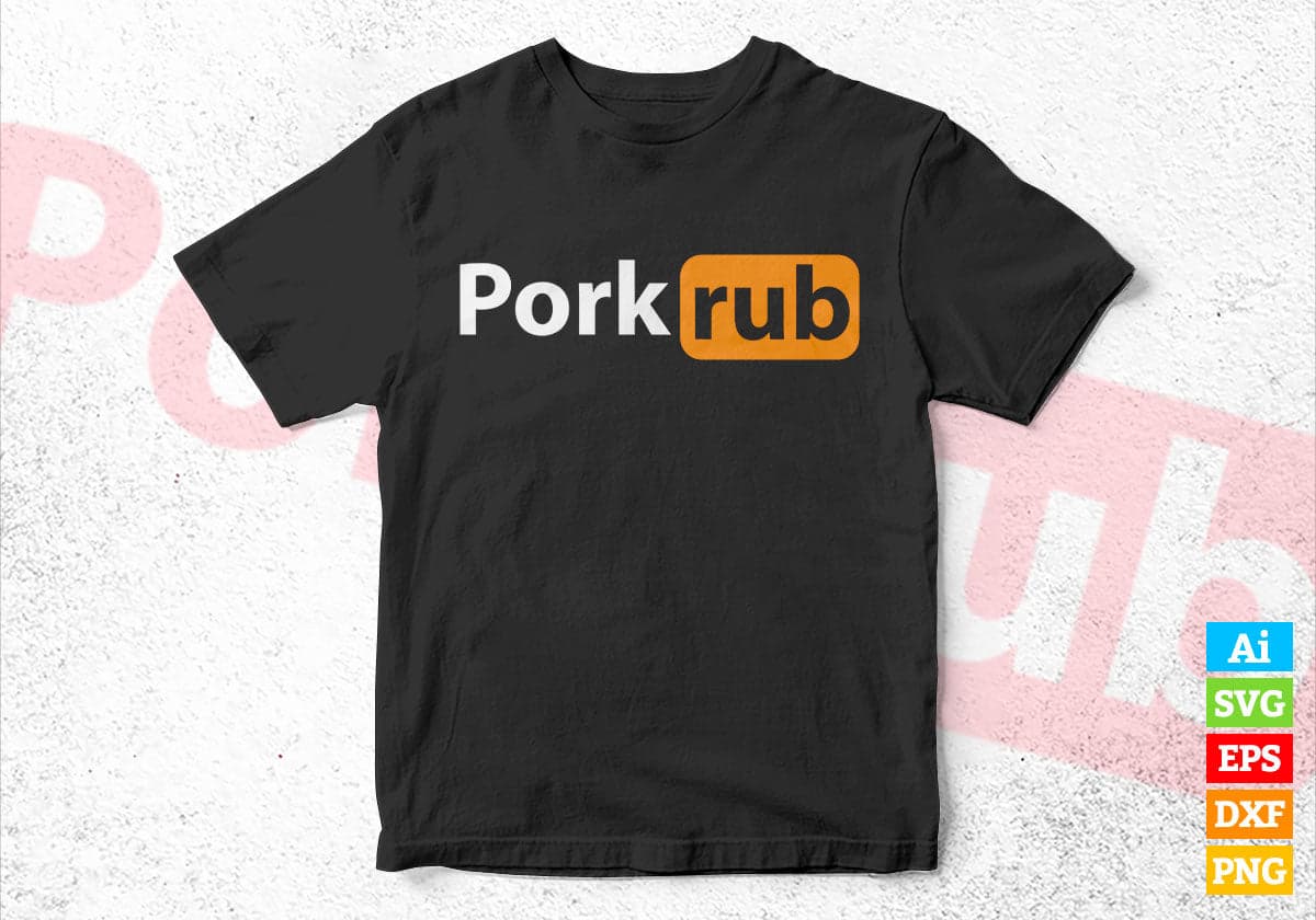 Pork Rub Funny BBQ Barbecue Editable Vector T shirt Design in Ai Png Svg Files.