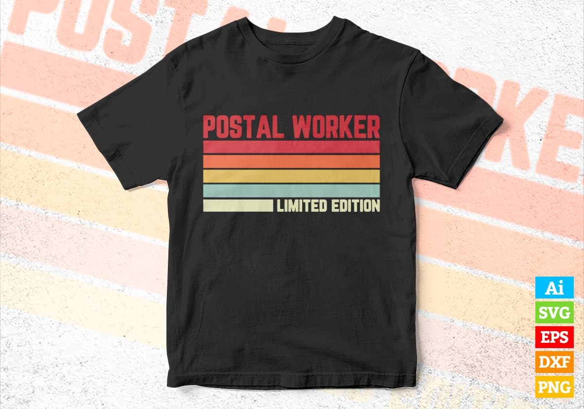 Postal Worker Limited Edition Editable Vector T-shirt Designs Png Svg Files