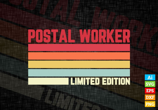 Postal Worker Limited Edition Editable Vector T-shirt Designs Png Svg Files
