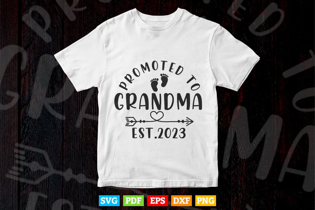 Promoted To grandma est 2023 Svg Png Cut Files.