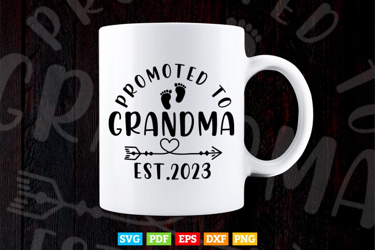 Promoted To grandma est 2023 Svg Png Cut Files.