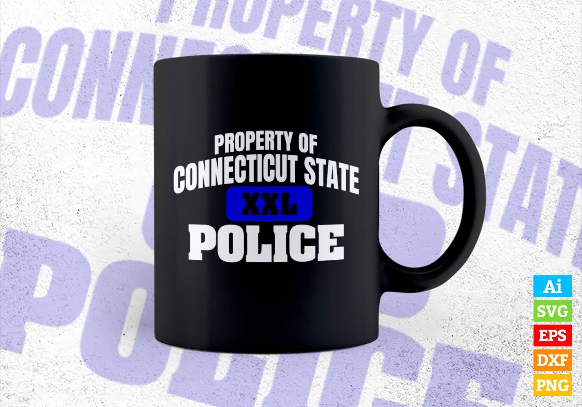 Property of Connecticut State Police Back The Thin Blue Line Editable Vector T shirt Design in Ai Png Svg Files.