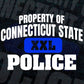 Property of Connecticut State Police Back The Thin Blue Line Editable Vector T shirt Design in Ai Png Svg Files.
