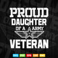 Proud Daughter Of A Army Veteran American Flag Military Gift Svg Png Cut Files.